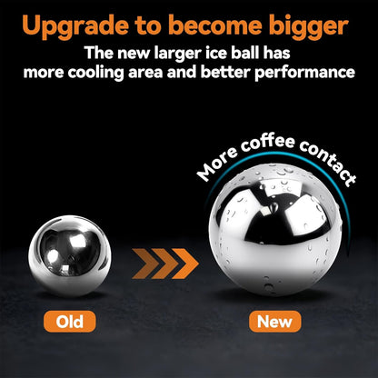 ☕❄️ Espresso Cooling Ball • Stainless Steel Frozen Ice Rocks for Coffee