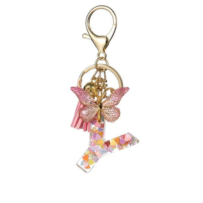 🔥Butterfly Letter Keychain Tassel Design Vibrant Durable Lightweight Gift(2 pcs)