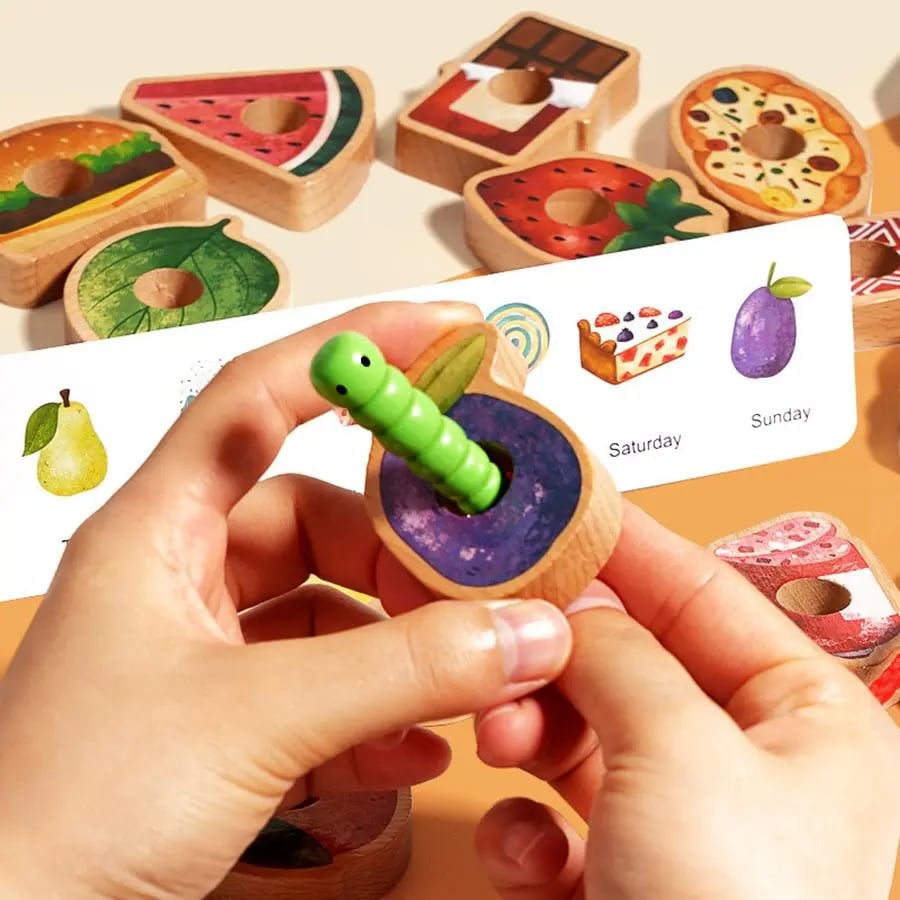 🧠 Wooden Caterpillar Lacing Game: The Montessori Focus & Logic Builder