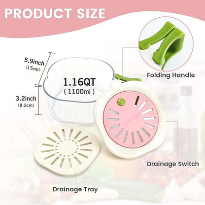 🏆1 Bestselling🏆2-in-1 Fruit Strainer Container with Lid
