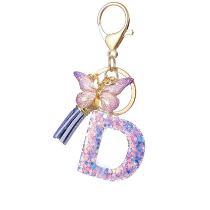 🔥Butterfly Letter Keychain Tassel Design Vibrant Durable Lightweight Gift(2 pcs)
