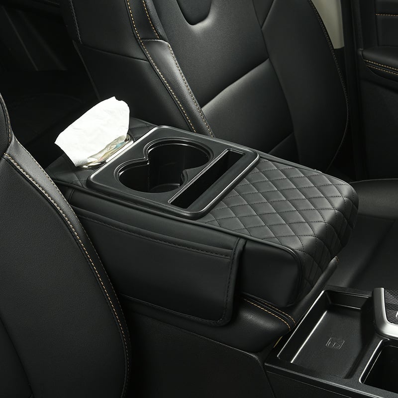 🎉Multifunctional PU Leather Car Armrest Box Mat