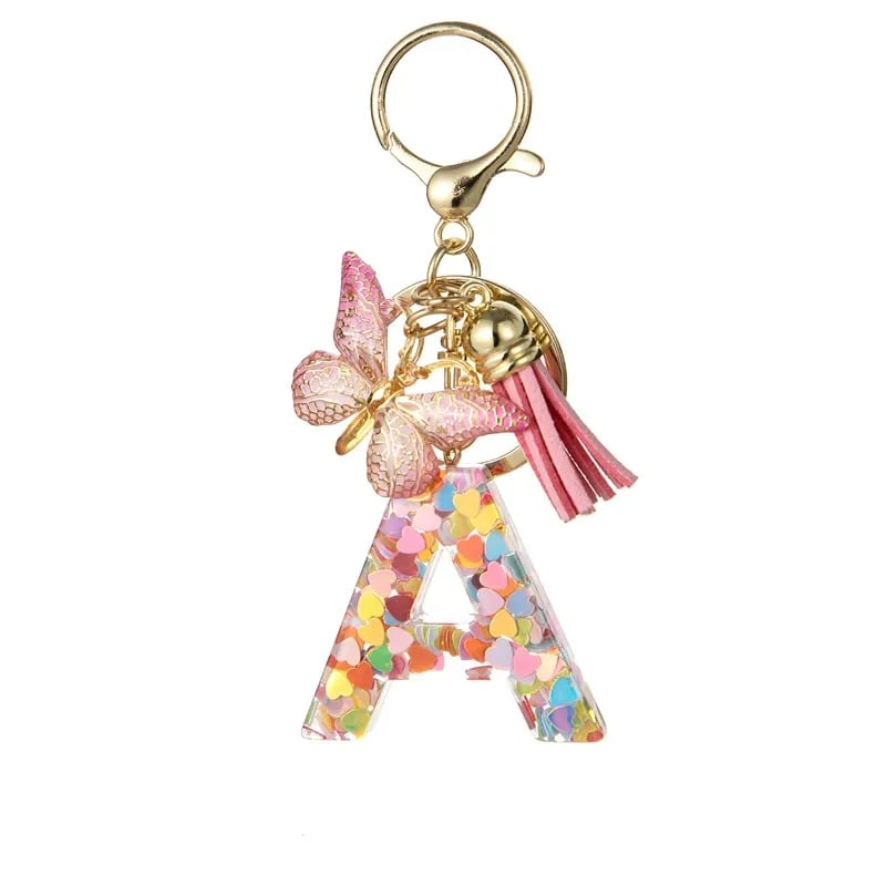 🔥Butterfly Letter Keychain Tassel Design Vibrant Durable Lightweight Gift(2 pcs)