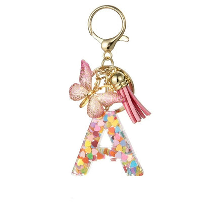 🔥Butterfly Letter Keychain Tassel Design Vibrant Durable Lightweight Gift(2 pcs)