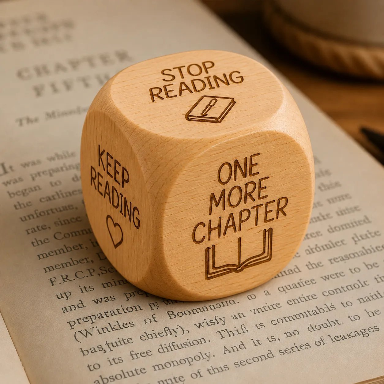 Wooden Reading Decision Dice
