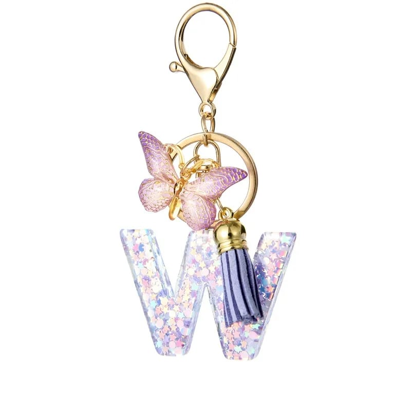 🔥Butterfly Letter Keychain Tassel Design Vibrant Durable Lightweight Gift(2 pcs)