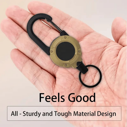 💥LAST DAY SALE 💥🏆Retractable Carabiner Keychain 🎣 – 65cm Steel Cord, Heavy-Duty Badge Reel, Lightweight EDC Tool for Keys, ID & Outdoor Use