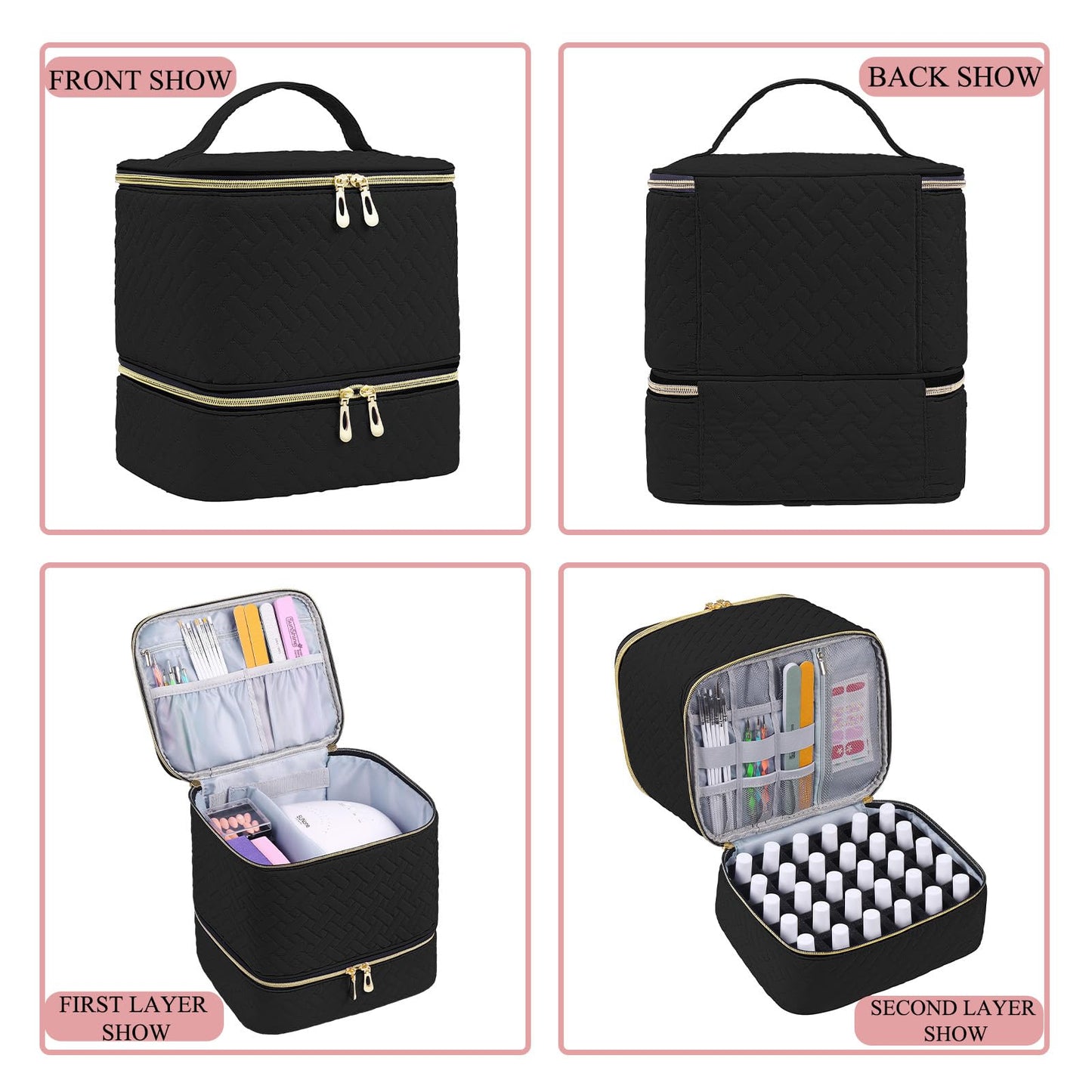 Double Layer Nail Polish Organizer Case