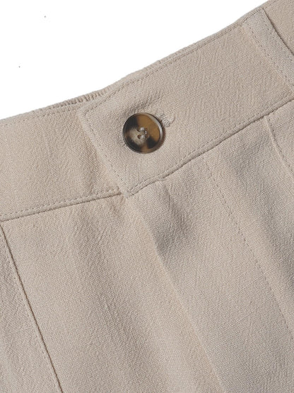 Women's Cotton Linen Palazzo Pants Summer Flowy Wide Straight Leg Beach Trousers With Pocket