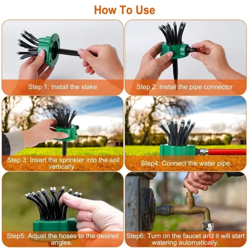 💦Adjustable Multi-Nozzle Lawn Sprinkler