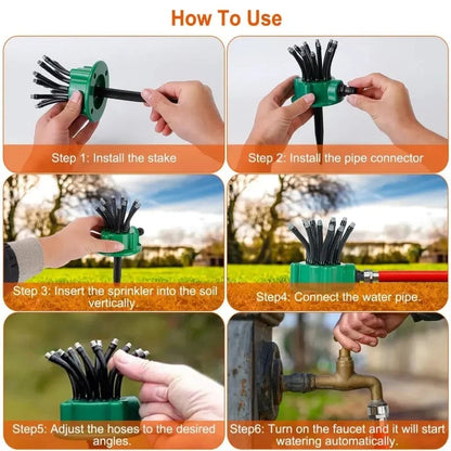 💦Adjustable Multi-Nozzle Lawn Sprinkler