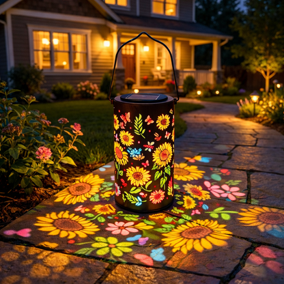 Colorful Sunflower Glow Solar Garden Lantern