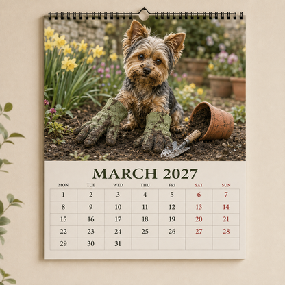 🐶2027 Funny Yorkshire Terrier Wall Calendar | A4 Hanging Calendar-2