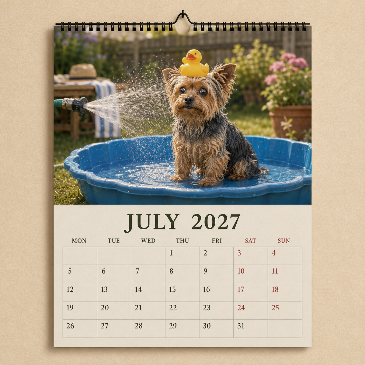 🐶2027 Funny Yorkshire Terrier Wall Calendar | A4 Hanging Calendar-2