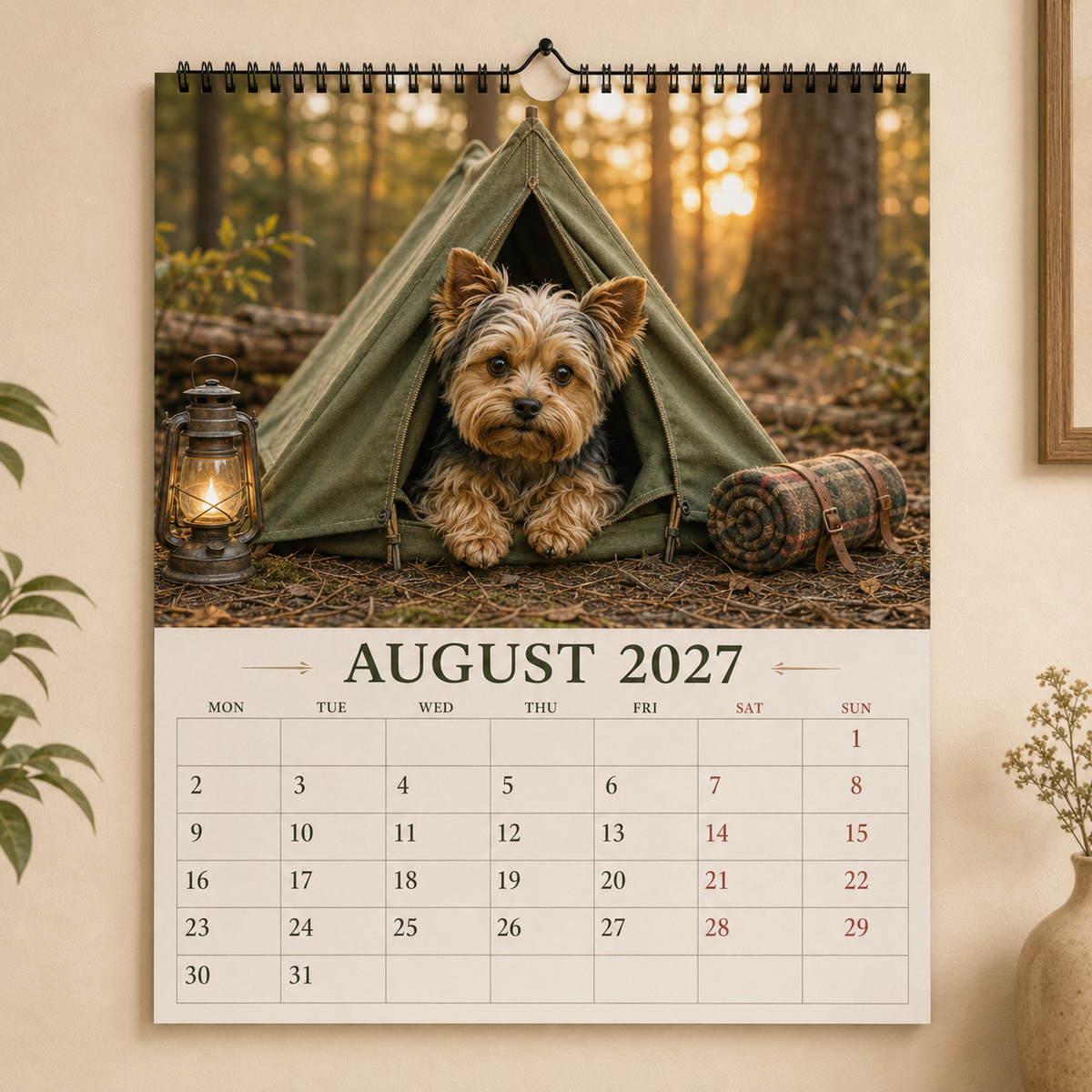 🐶2027 Funny Yorkshire Terrier Wall Calendar | A4 Hanging Calendar-2