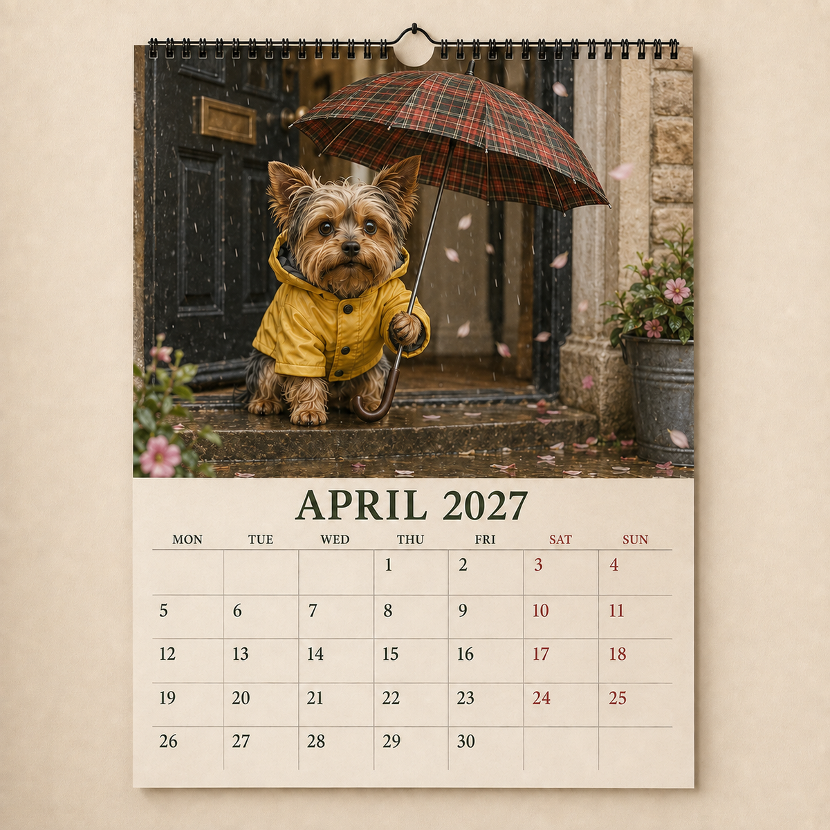 🐶2027 Funny Yorkshire Terrier Wall Calendar | A4 Hanging Calendar-2