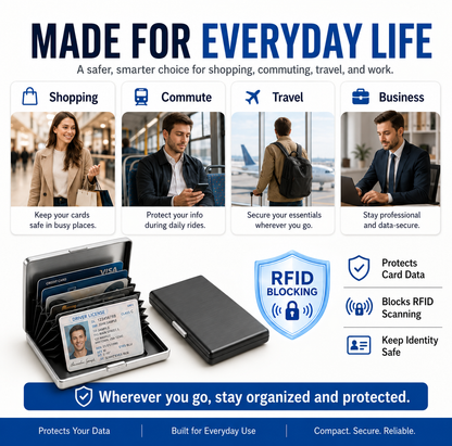 🔒RFID Blocking Metal Card Holder