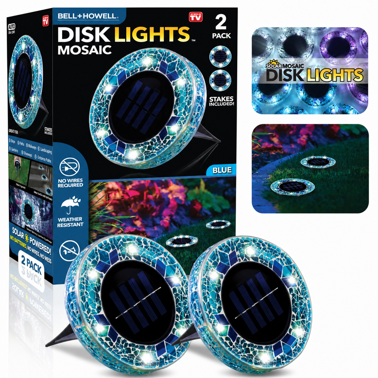 🛋️Solar Mosaic Lights – Waterproof LED Pathway Lights with Auto On/Off