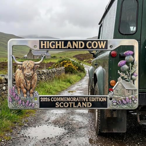 🐂 Highland Cow License Plate Frame