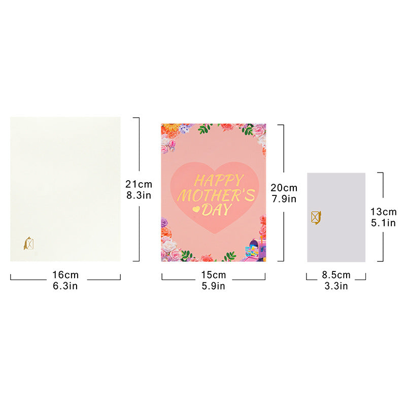 2026 Mother’s Day 3D Pop-Up Greeting Card – Elegant Foil Stamped Love Card for Mom