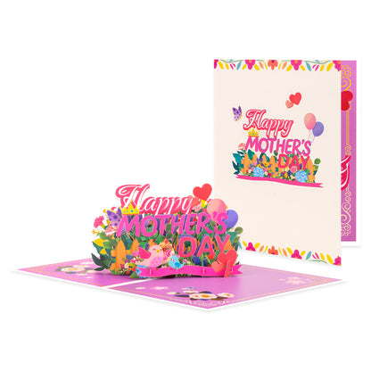 2026 Mother’s Day 3D Pop-Up Greeting Card – Elegant Foil Stamped Love Card for Mom