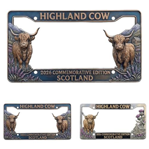 🐂 Highland Cow License Plate Frame