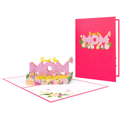2026 Mother’s Day 3D Pop-Up Greeting Card – Elegant Foil Stamped Love Card for Mom