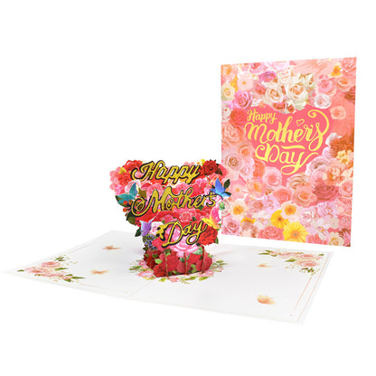 2026 Mother’s Day 3D Pop-Up Greeting Card – Elegant Foil Stamped Love Card for Mom