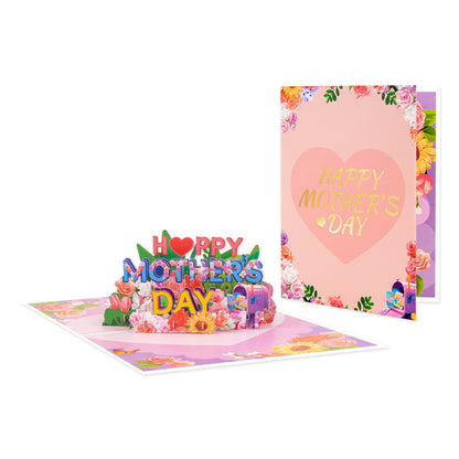 2026 Mother’s Day 3D Pop-Up Greeting Card – Elegant Foil Stamped Love Card for Mom