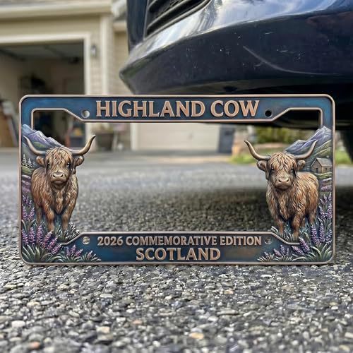 🐂 Highland Cow License Plate Frame