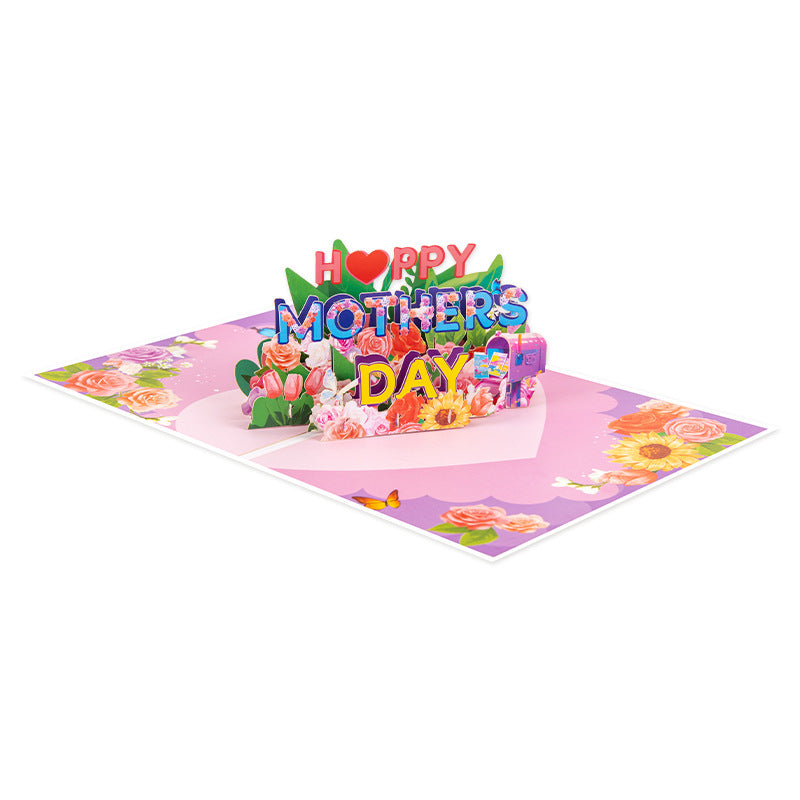 2026 Mother’s Day 3D Pop-Up Greeting Card – Elegant Foil Stamped Love Card for Mom