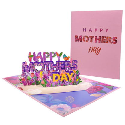 2026 Mother’s Day 3D Pop-Up Greeting Card – Elegant Foil Stamped Love Card for Mom