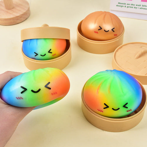 Ultra-rare Rainbow Smile Bun Squishy