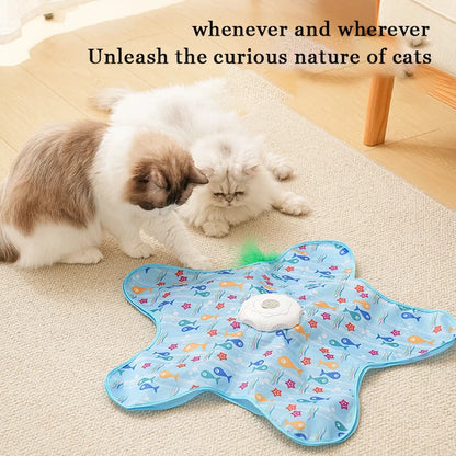 Cat Toys Interactive Hide and Seek Toy with Motion Activated Feathers