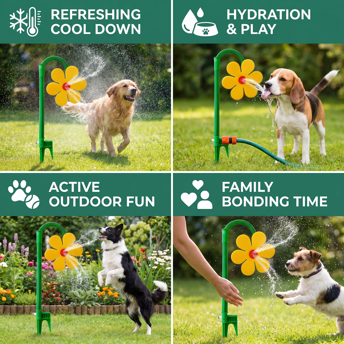 💧Spinning Sunflower Sprinkler for Dogs