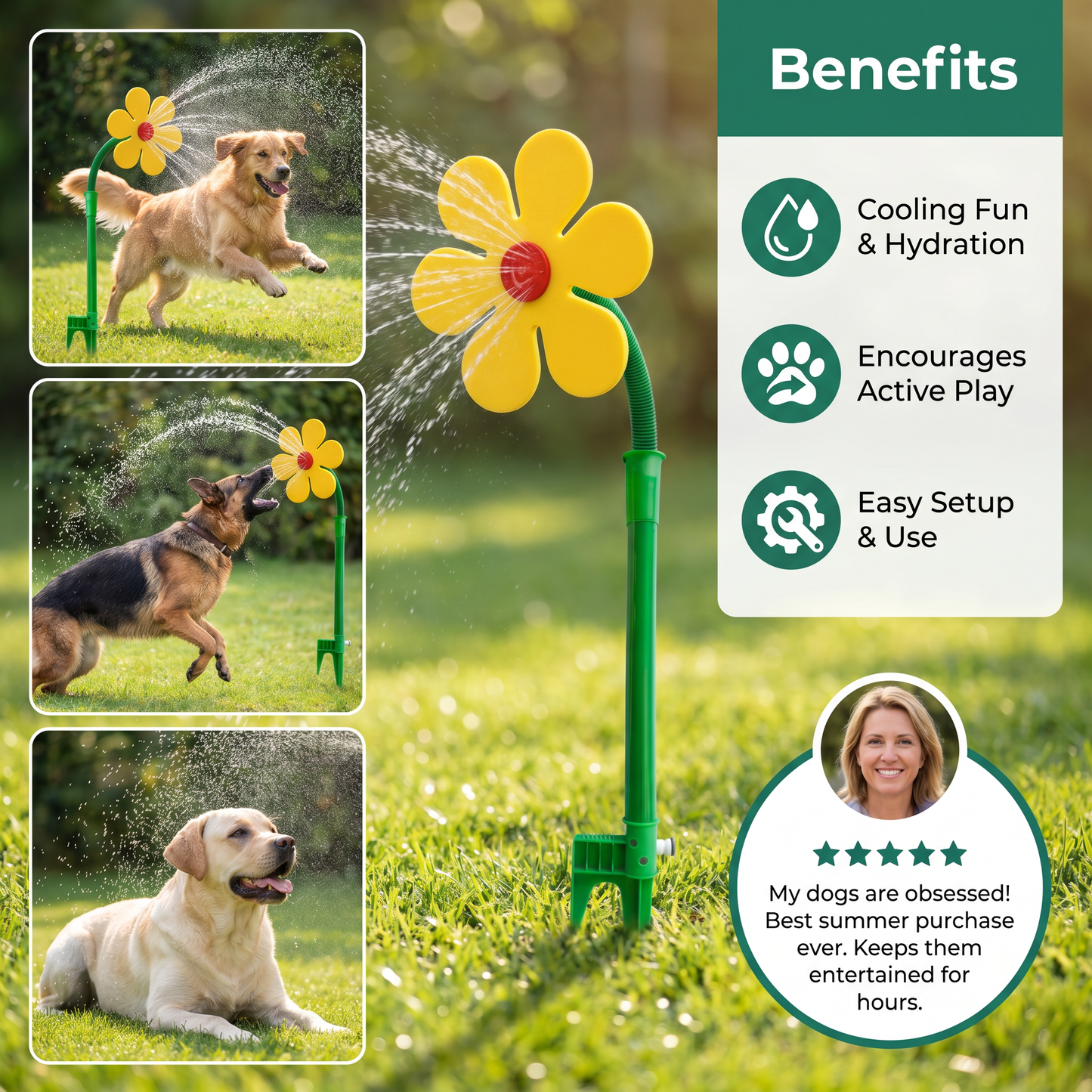 💧Spinning Sunflower Sprinkler for Dogs