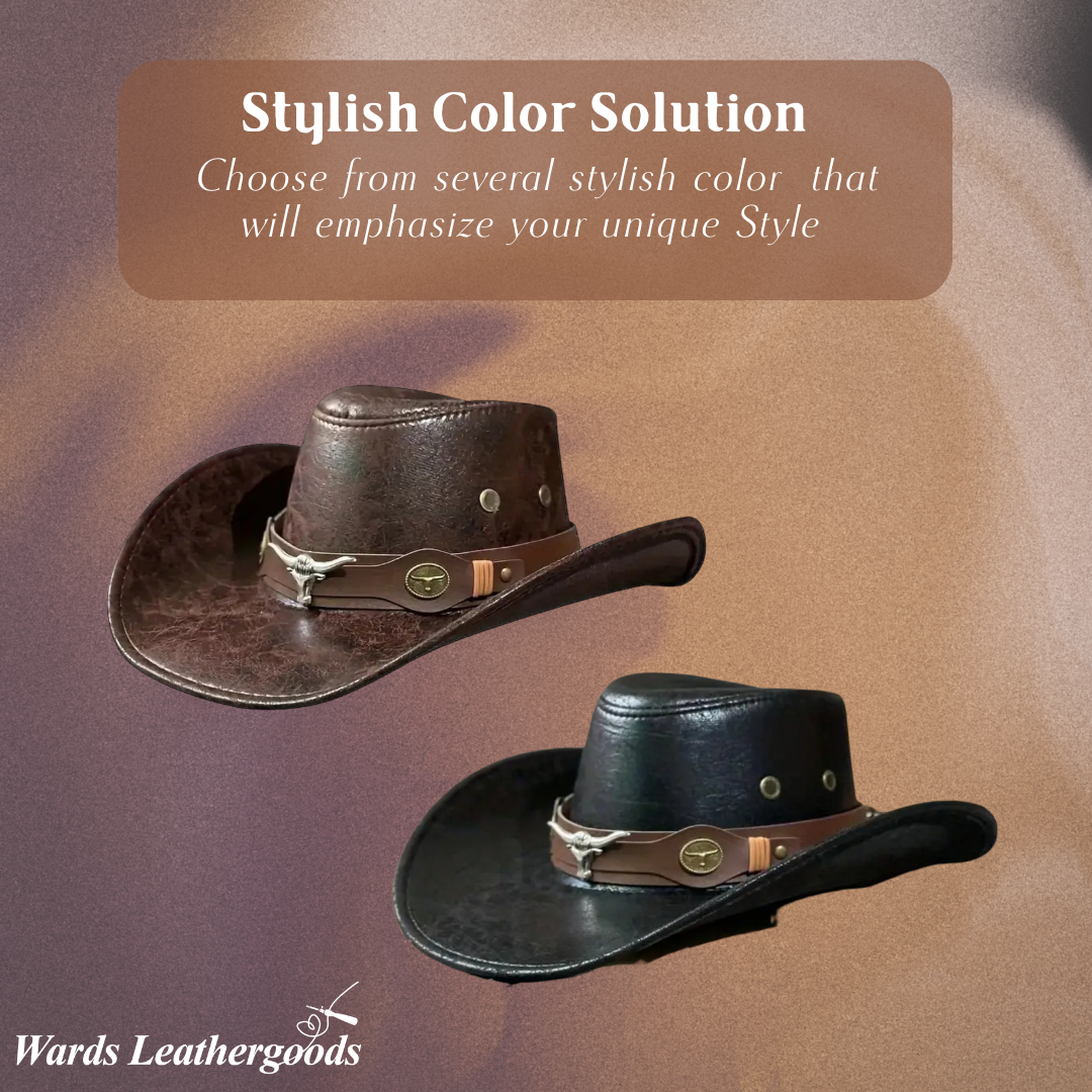 🤠 ☀️Breathable Sunshade Cowboy Hat – Wide Brim, Rivet Details, Lightweight 🌵
