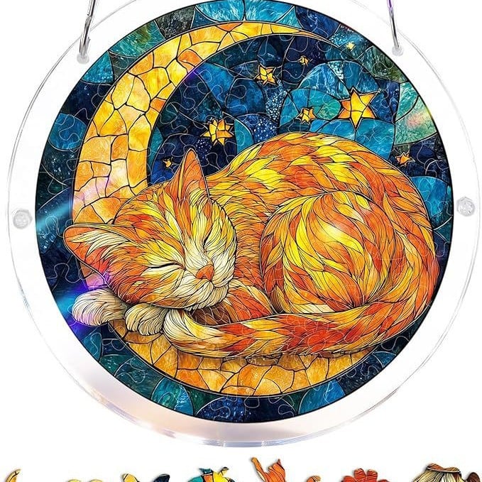 🔥LAST DAY 45% OFF ☀️🛍️Acrylic Jigsaw Puzzle Suncatcher 80 Pieces