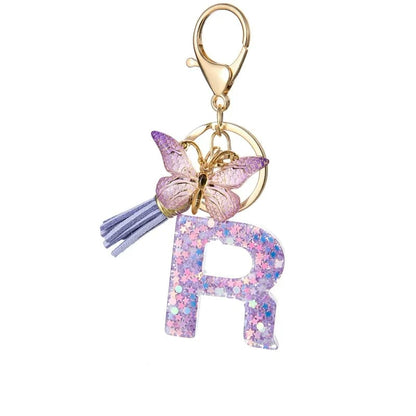 🔥Butterfly Letter Keychain Tassel Design Vibrant Durable Lightweight Gift(2 pcs)