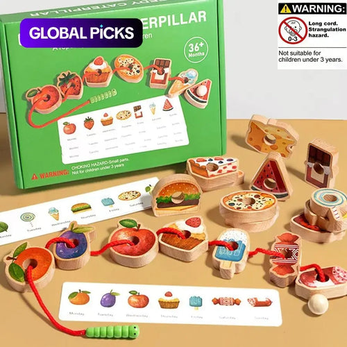 🧠 Wooden Caterpillar Lacing Game: The Montessori Focus & Logic Builder