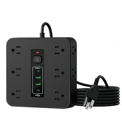 16-in-1 Power Strip with Switch & Surge Protection,ETL Listed Fireproof Power Strip
