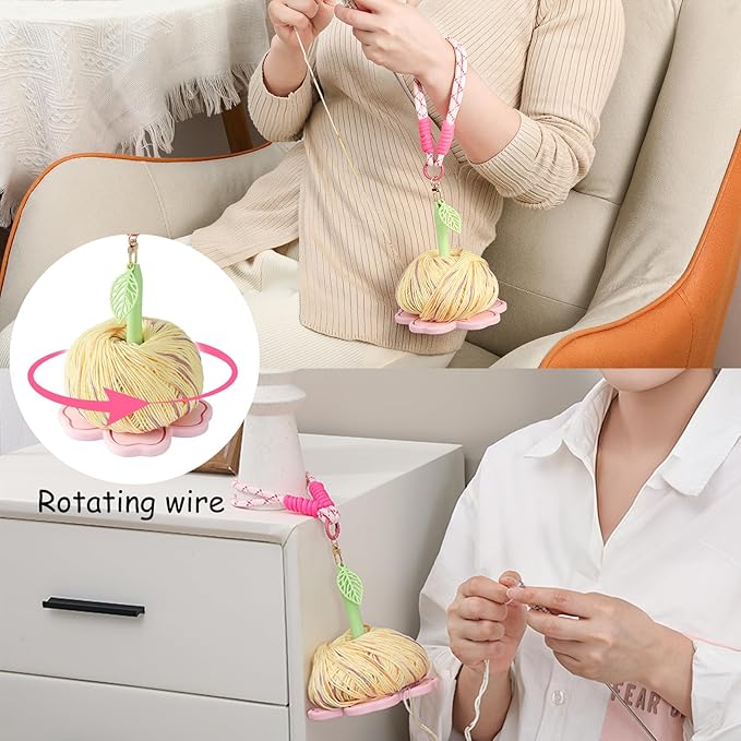 Portable Wrist Yarn Holder🌸 Craft Anytime, Anywhere — With a Little Sakura Magic on Your Wrist! 🧶✨