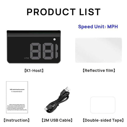 🏆🚗 Head-Up Display Car GPS Digital Speedometer – HUD for Cars, Trucks & Motorcycles