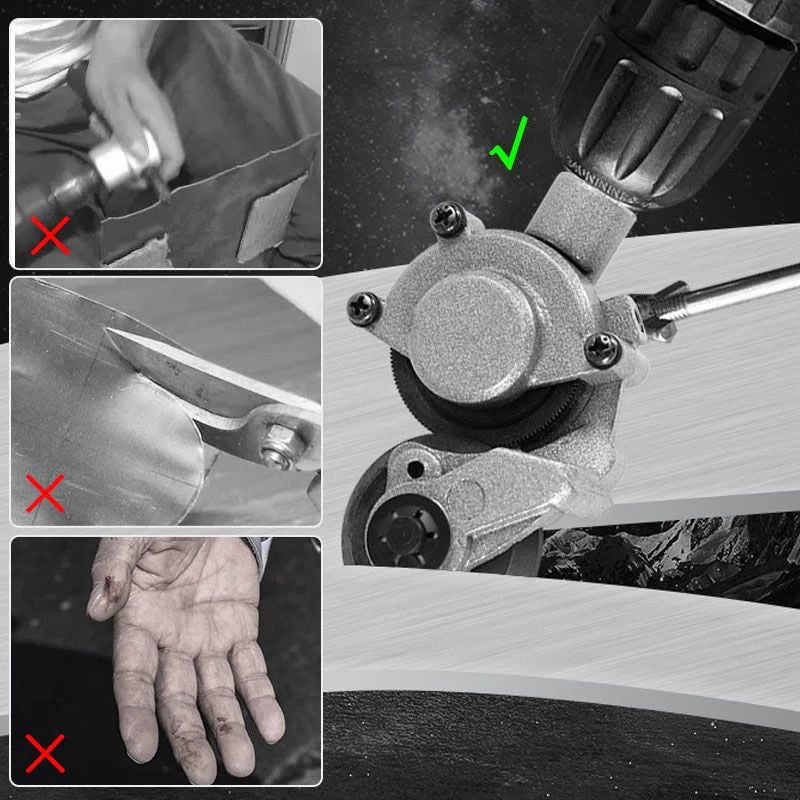 ⚡  NOW! ✨ Electric Drill Sheet Metal Cutter - 3-in-1 Tool for Steel, Aluminum & Copper with Laser-Guided Precision 🔧💥