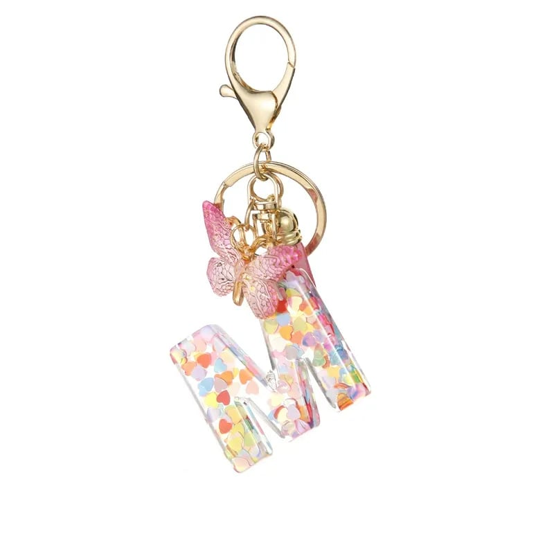 🔥Butterfly Letter Keychain Tassel Design Vibrant Durable Lightweight Gift(2 pcs)