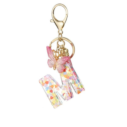 🔥Butterfly Letter Keychain Tassel Design Vibrant Durable Lightweight Gift(2 pcs)