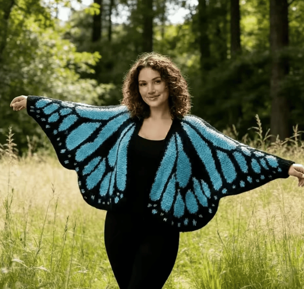 Monarch Butterfly Cardigan – Handcrafted Statement Piece 🦋