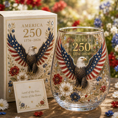 🔥HOT SALE 48% OFF - 🦅 America 250 Eagle Glass Tumbler 🇺🇸 🥂