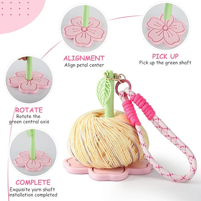Portable Wrist Yarn Holder🌸 Craft Anytime, Anywhere — With a Little Sakura Magic on Your Wrist! 🧶✨