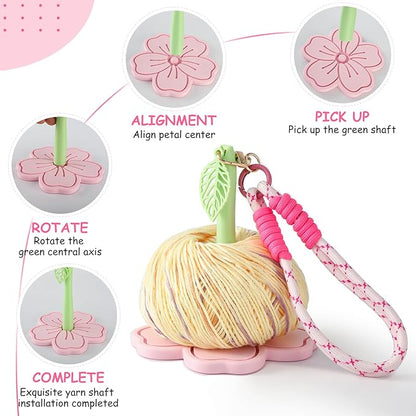 Portable Wrist Yarn Holder🌸 Craft Anytime, Anywhere — With a Little Sakura Magic on Your Wrist! 🧶✨